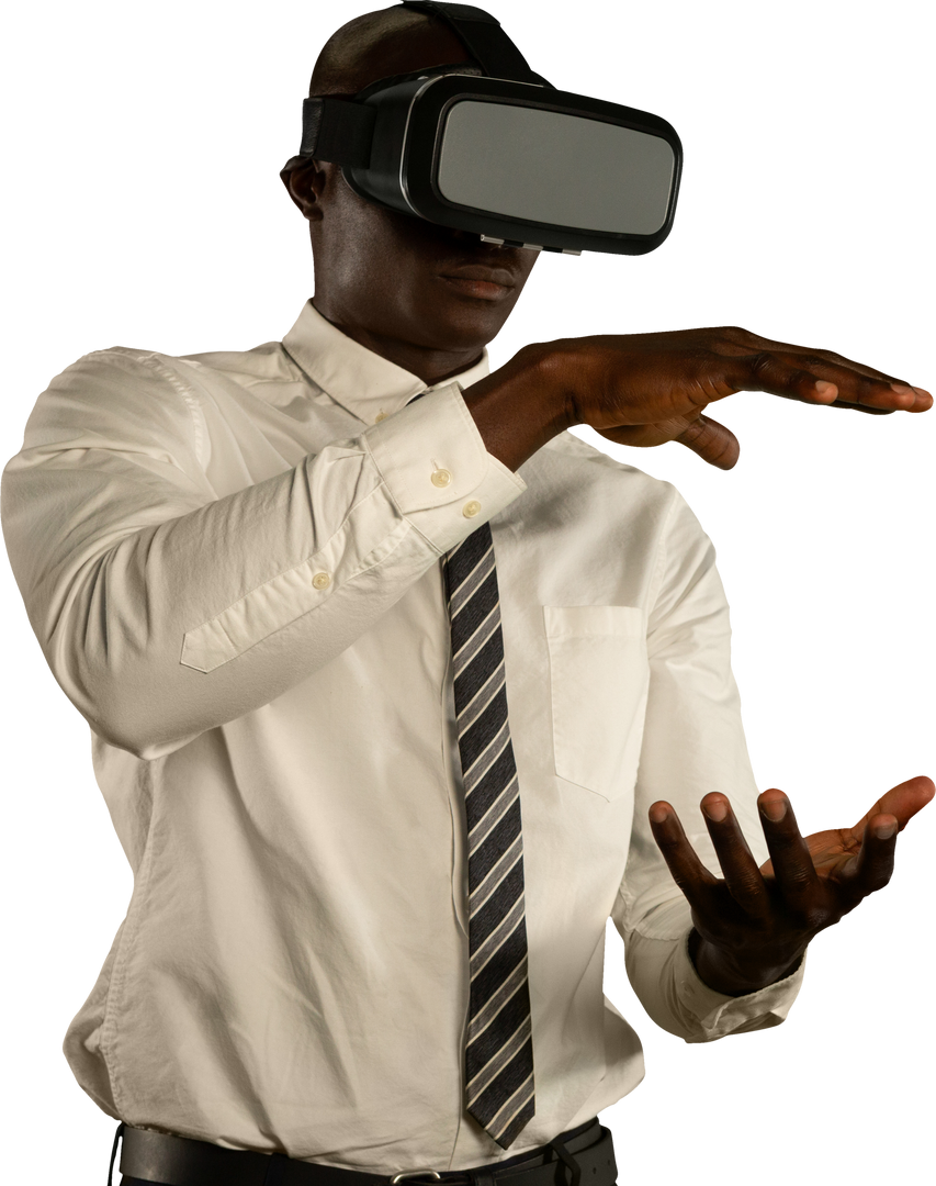 African American Man Engaging with Virtual Reality Experience - Download Free Stock Images Pikwizard.com