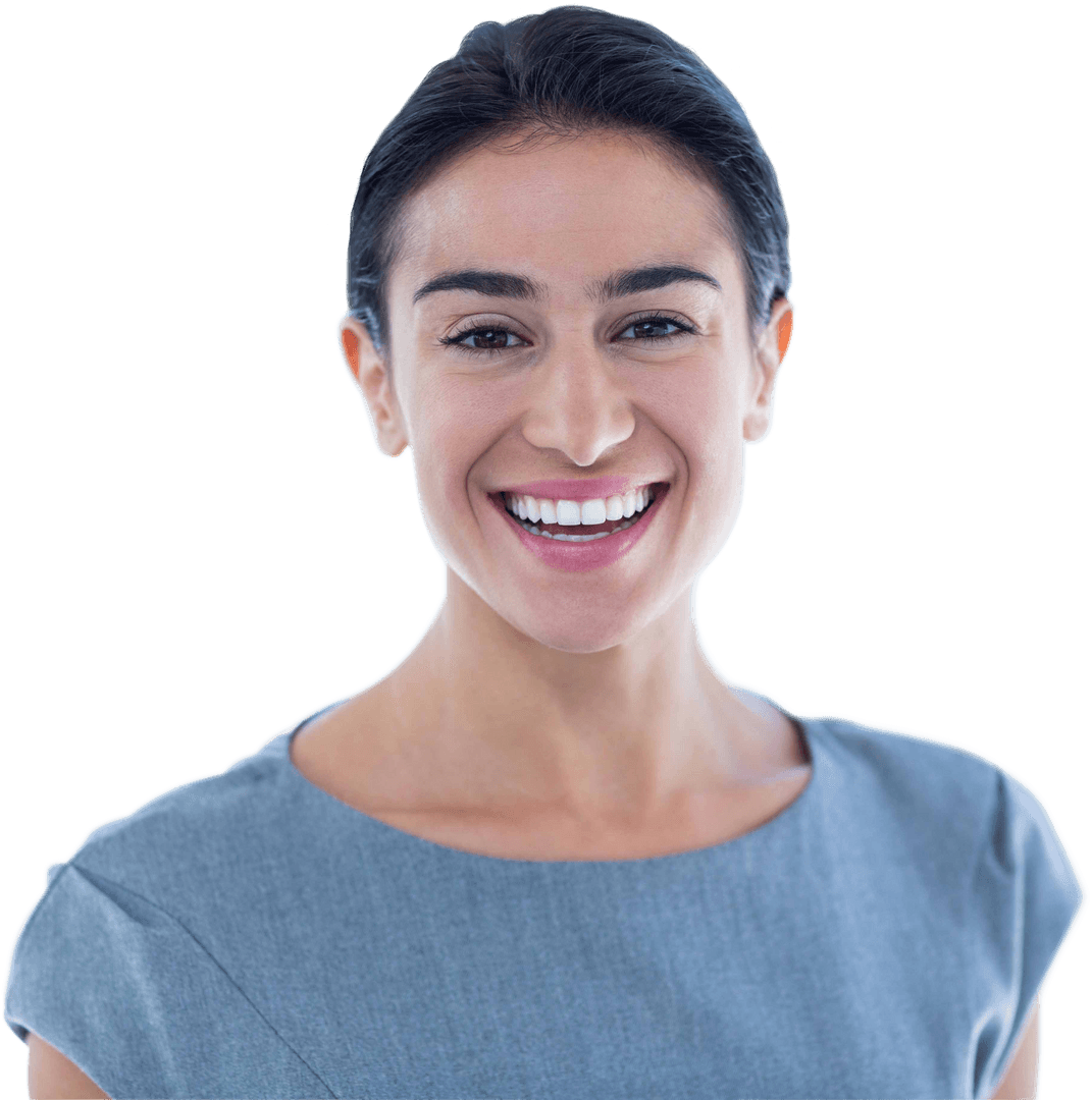 Transparent Background Smiling Businesswoman Portrait