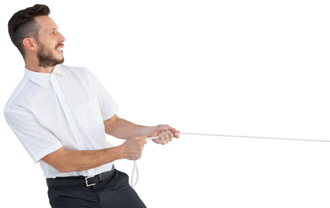 Transparent Businessman Pulling Rope Showing Competition Determination - Download Free Stock Images Pikwizard.com