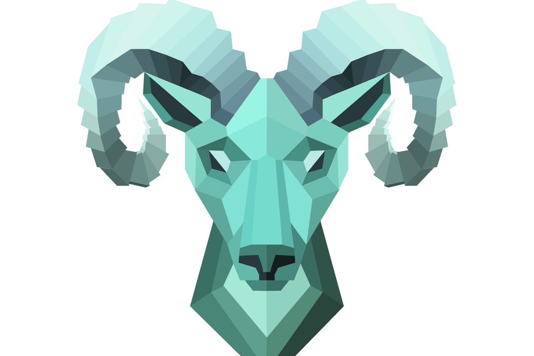 Geometric Aries Zodiac Icon on Transparent Background