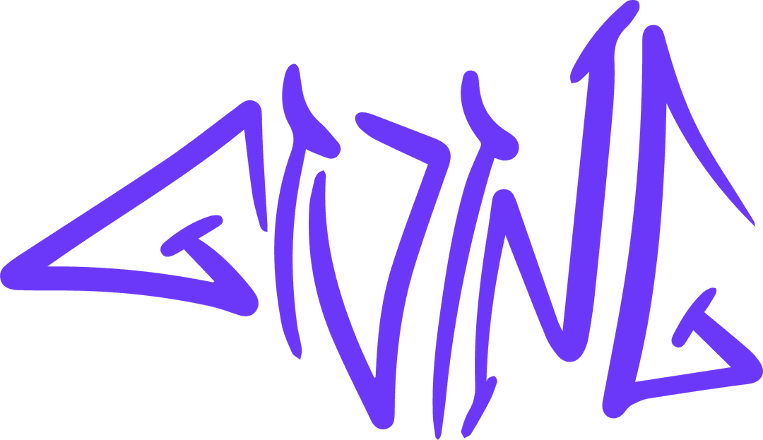 Vibrant Purple Abstract Geometric Drawing on Transparent Background