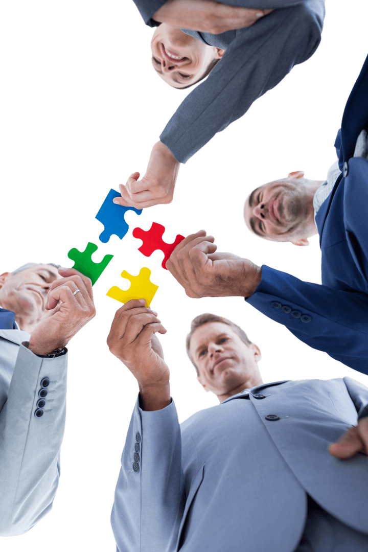 Transparent Business Partners Connecting Puzzle Pieces