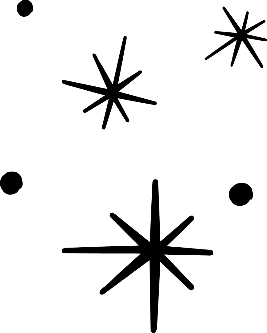 Abstract Sparkle Shapes on Transparent Vector Background