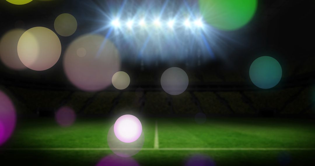 Vibrant Stadium Lights Shining on Soccer Field