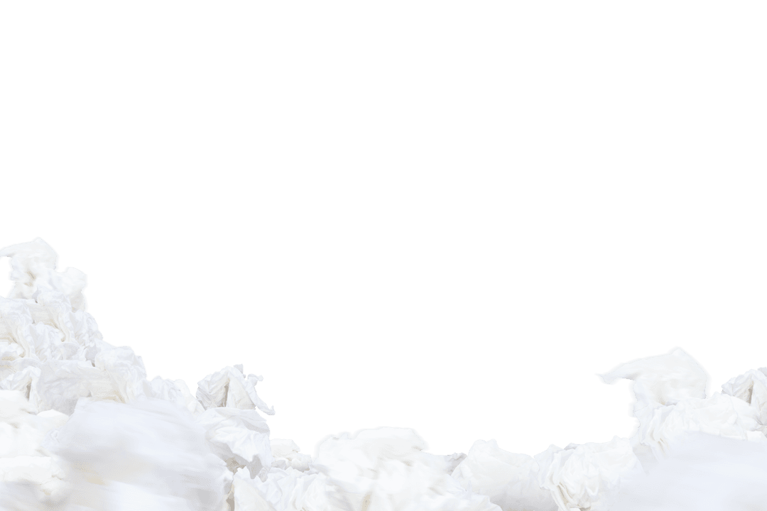 Transparent Background of Crumpled White Tissues or Handkerchiefs Vector