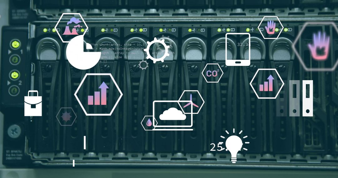 Digital Data Processing Over Computer Servers with Infographic Elements