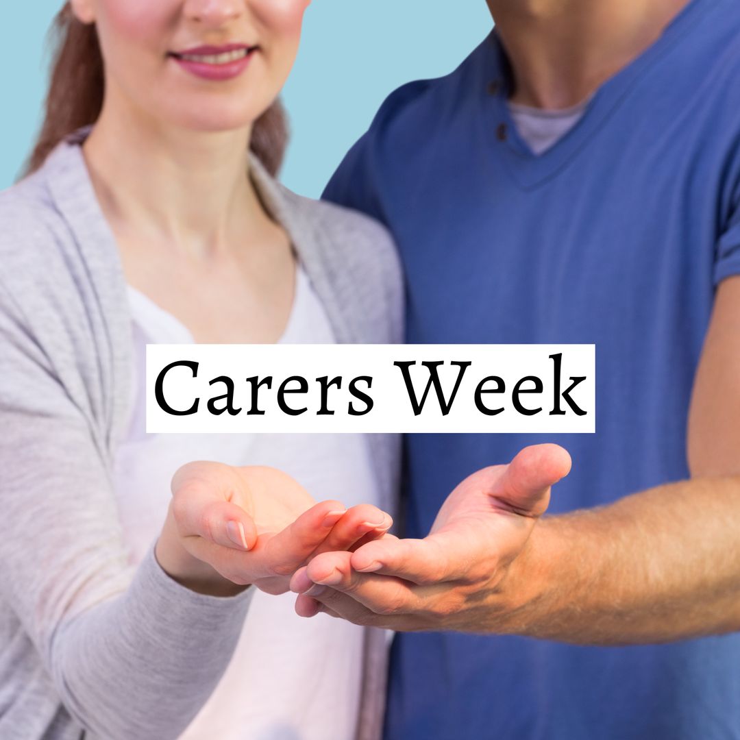 Carers Week with Cupped Hands Symbol of Support and Solidarity
