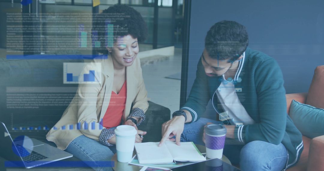 Diverse Colleagues Discussing Financial Analytics in Modern Office