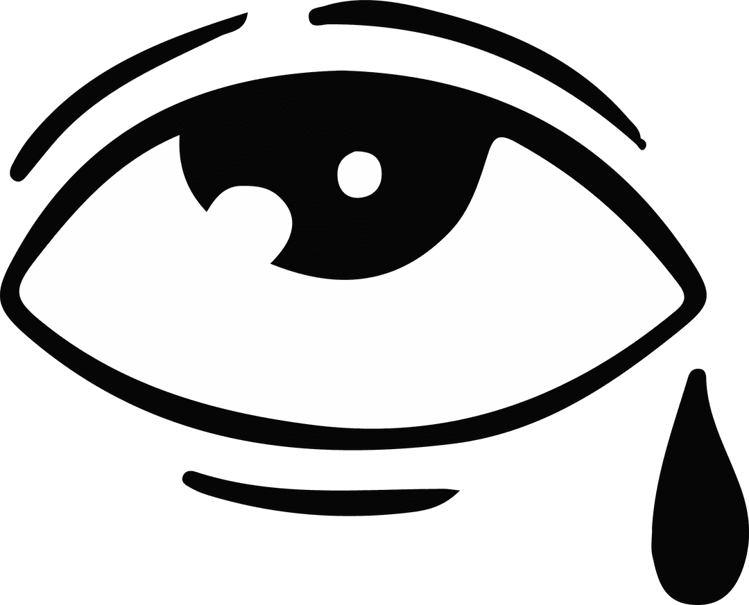 Transparent Monochrome Tearful Expression Illustration