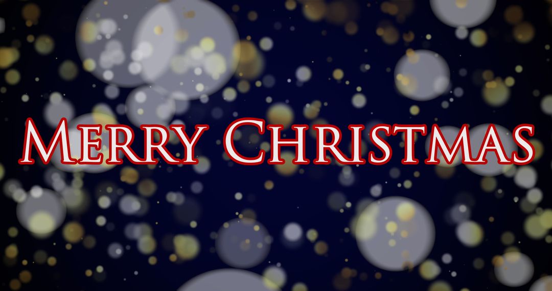 Elegant Merry Christmas Typography with Bokeh Lights