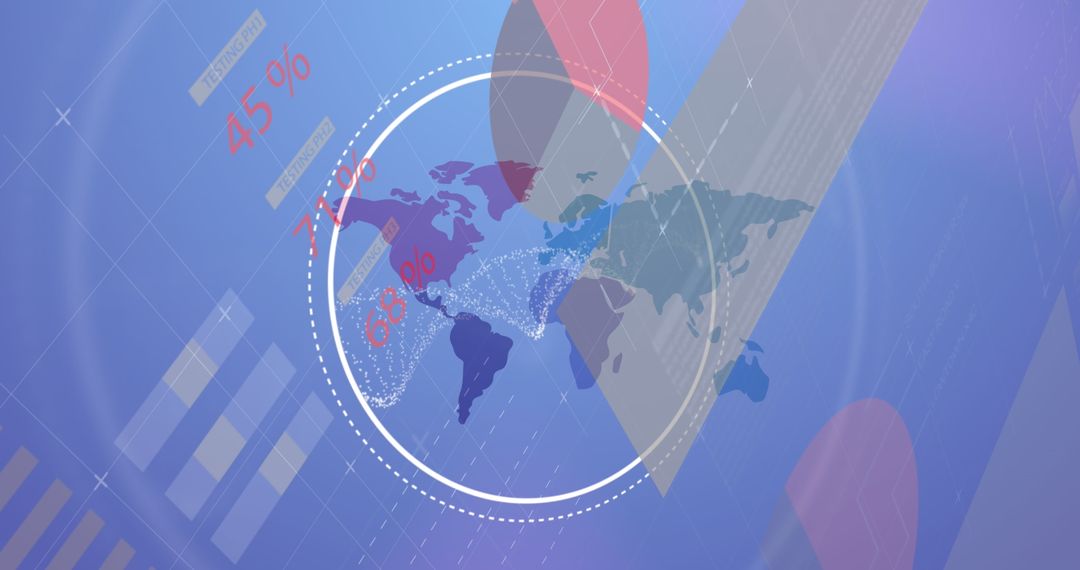 Global Business Technology with DNA Overlay Conceptual Art