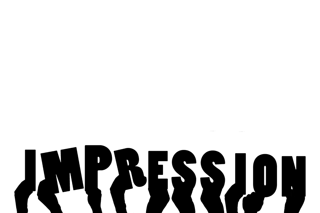 Digital Illustration: Hands with Impression Text on Transparent Background