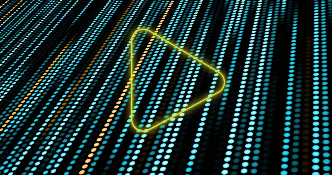 Neon Play Icon with Glowing Light Trails in Digital Concept