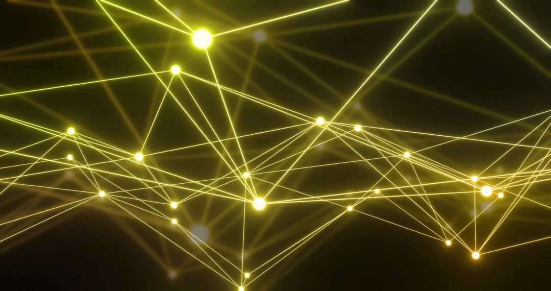 Abstract Neon Network with Glowing Connections on Black