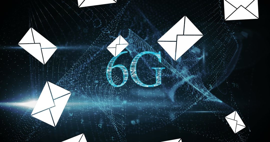 Futuristic 6G Communication Concept with Emails