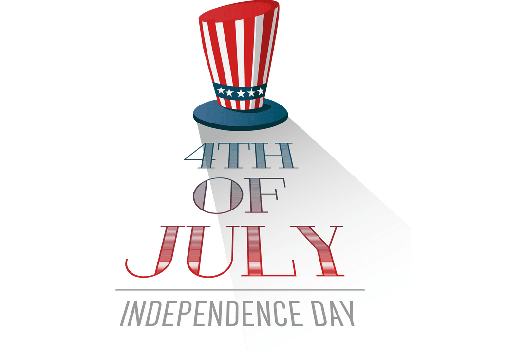 Fourth of July Independence Day Transparent Illustration with Hat