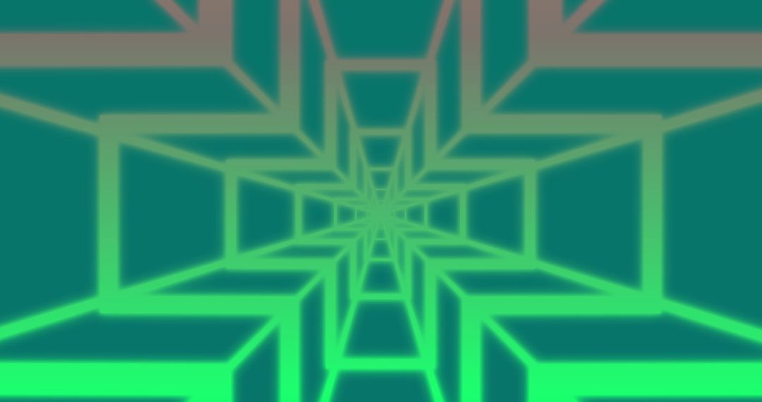 Futuristic Geometric Patterns on Green Background