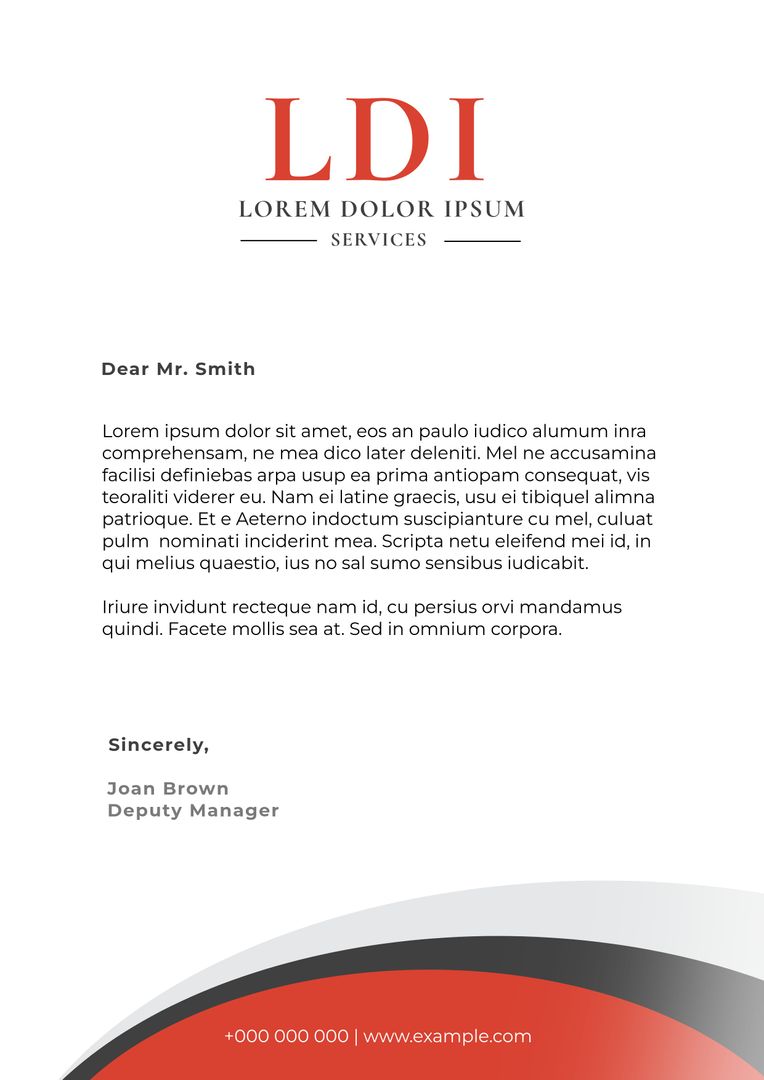 Corporate Letter with Red Header Template on White Background - Download Free Stock Templates Pikwizard.com