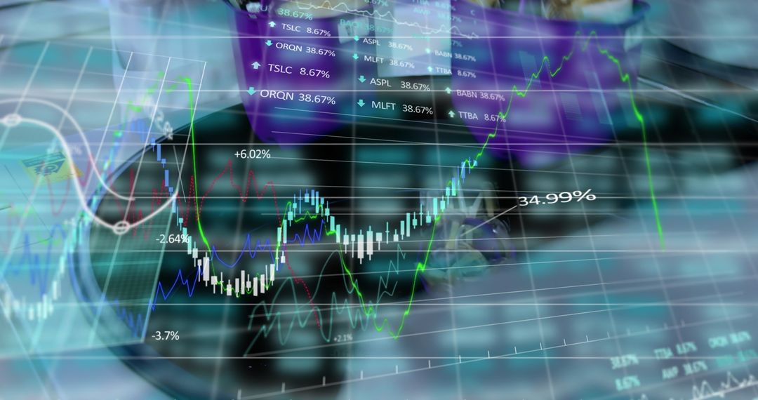 Digital Stock Market Insights Displaying Rising Trends in Finance