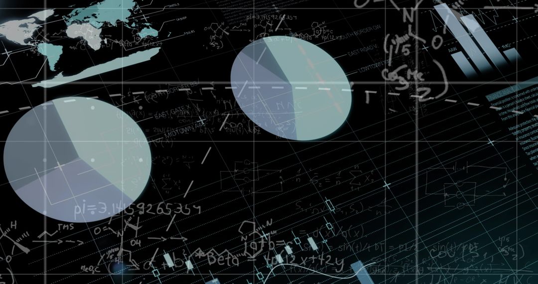 Abstract Global Technology Background with Mathematical Equations
