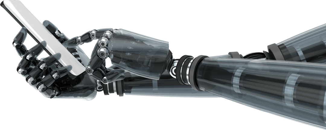 Transparent Cyborg Hands Using Smartphone Illustration