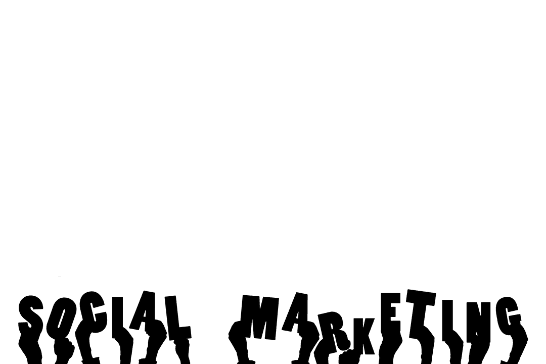 Transparent Hand Holding Smartphone with Social Marketing Text