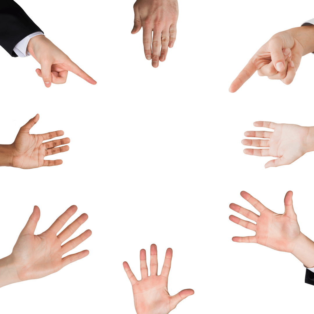 Transparent Hands of Diverse Business People for Collaborative Concept