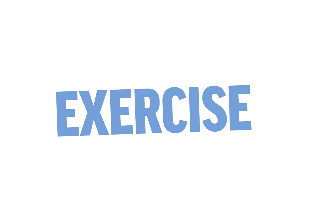 Transparent Textured Blue Exercise Word Graphic