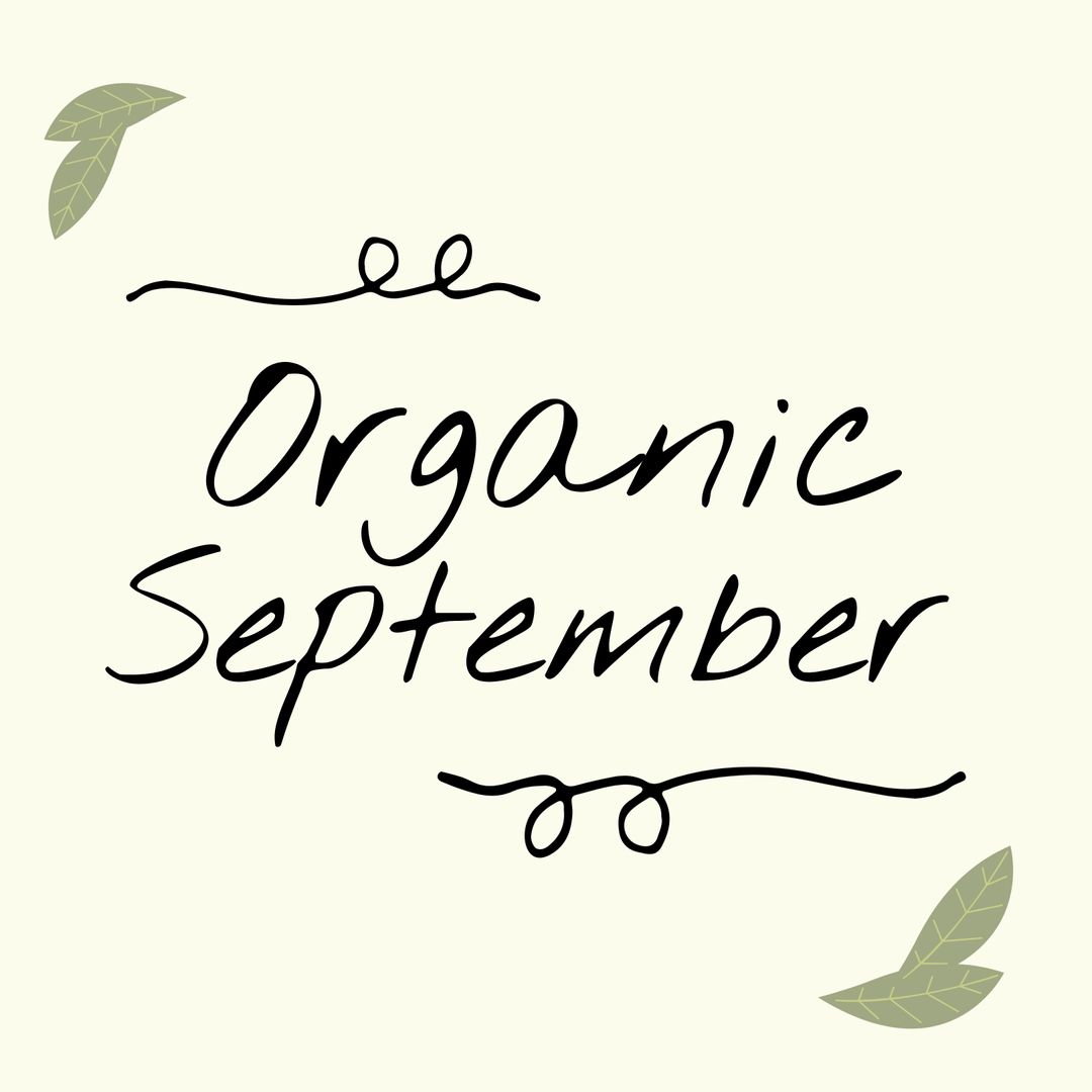 Organic September Text with Leaf Accents for Environmental Campaign