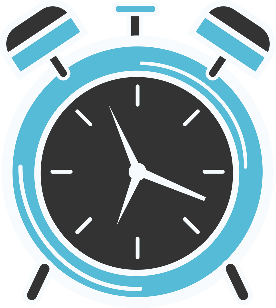 Digital Blue Alarm Clock Illustration on Transparent Background - Download Free Stock Images Pikwizard.com