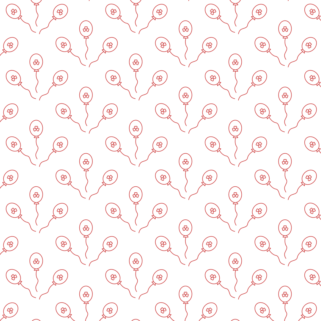 Red Balloons Illustration Pattern on Transparent Background