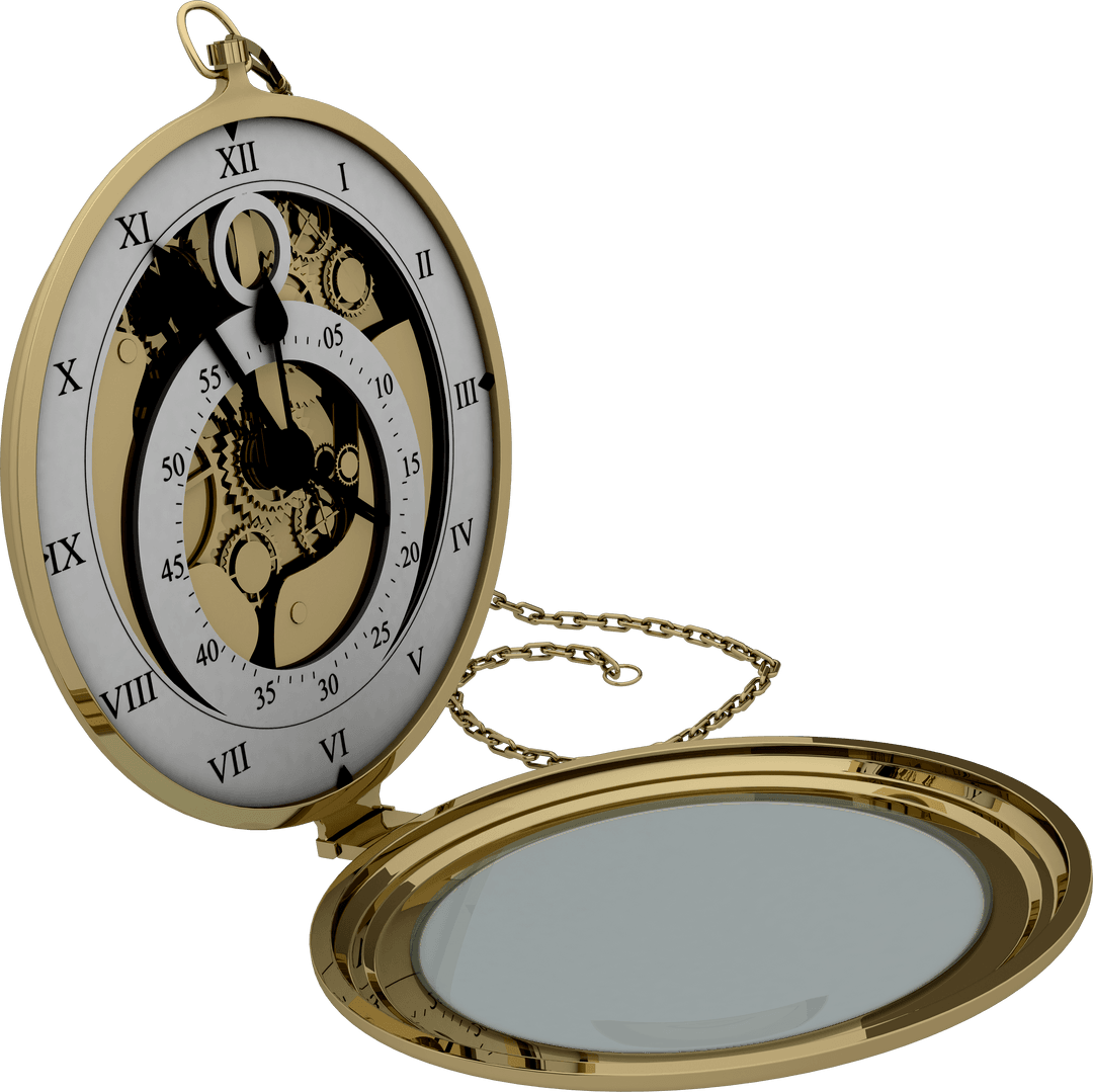 Vintage Gold Pocket Watch with Transparent Design