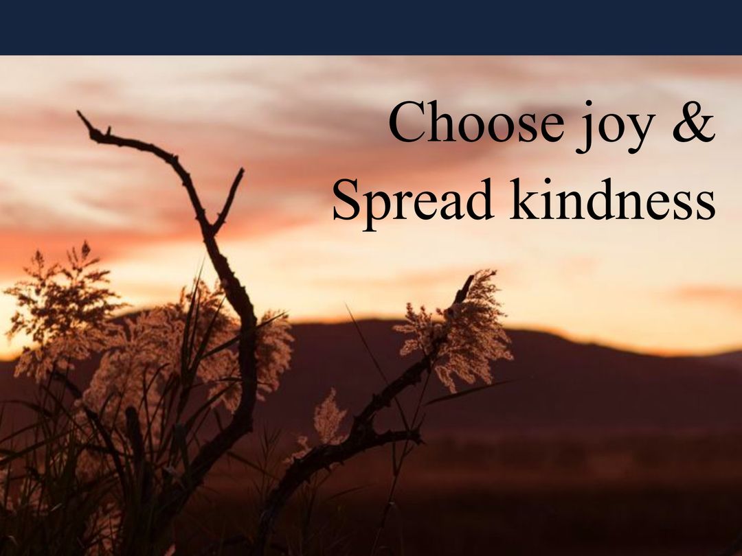 Serene Sunset Landscape with  Motivational Quote Promoting Joy and Kindness - Download Free Stock Templates Pikwizard.com
