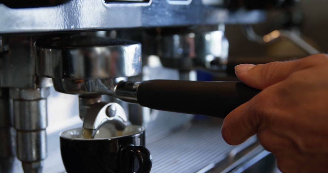 Barista Making Espresso with Professional Machine - Free Images, Stock Photos and Pictures on Pikwizard.com