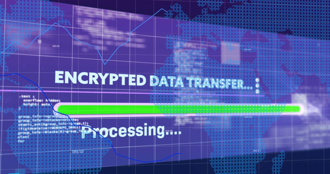 Global Data Processing with Secure Digital Connections Concept