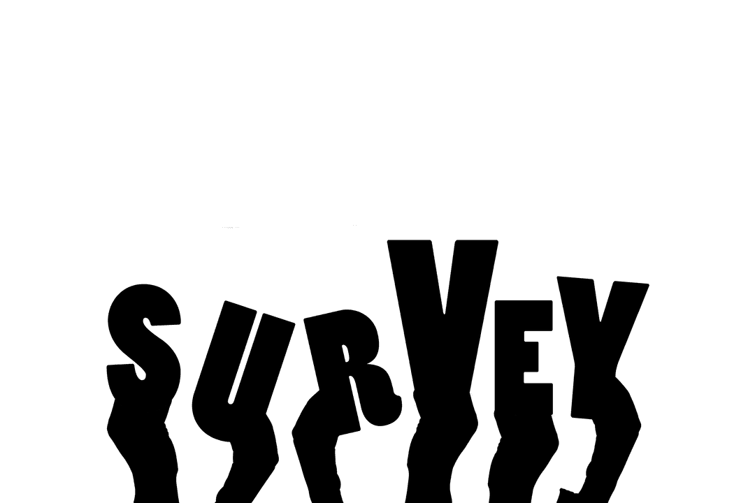 Hands Holding Survey Text on Transparent PNG Background