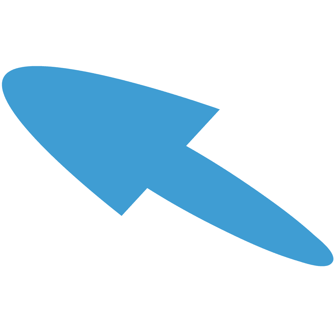 Abstract Blue Arrow Shape on Transparent Background