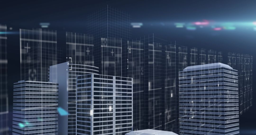 Futuristic 3D Smart City with Digital Effects