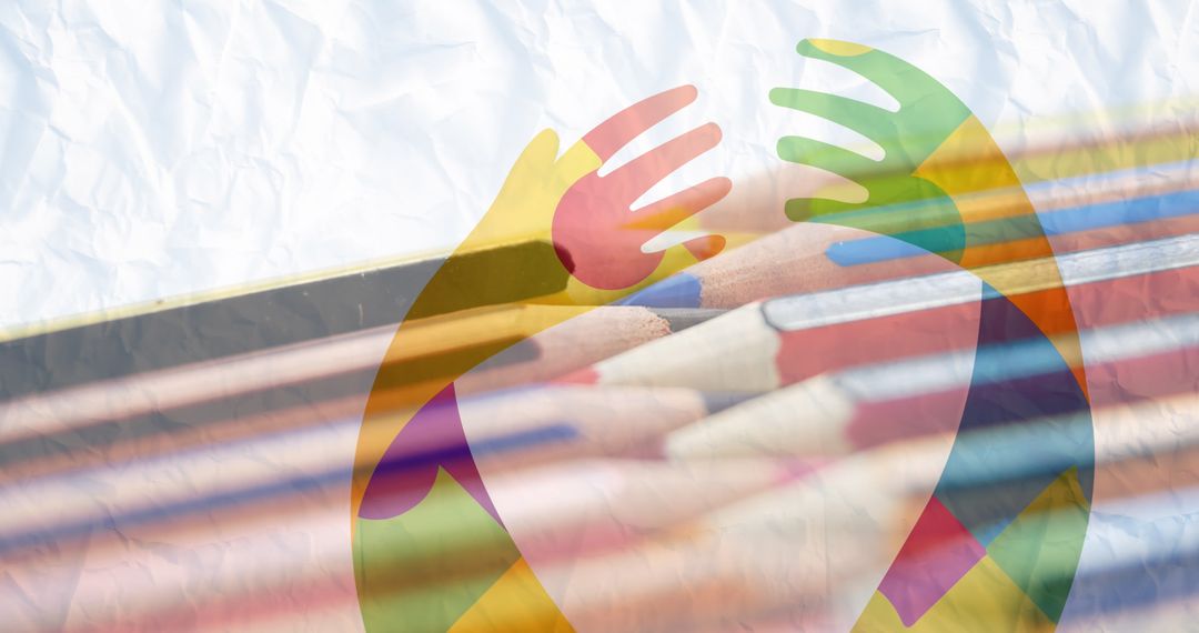 Autism Awareness Symbol with Multicolored Pencils Concept