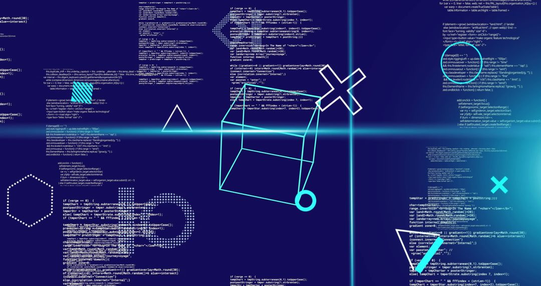 Abstract Digital Interface with Scanning Beams and Geometric Shapes