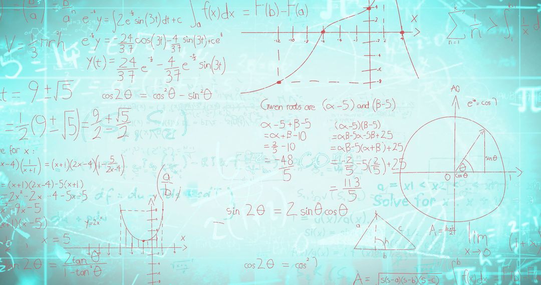 Technology Concepts with Mathematical Equations Overlay