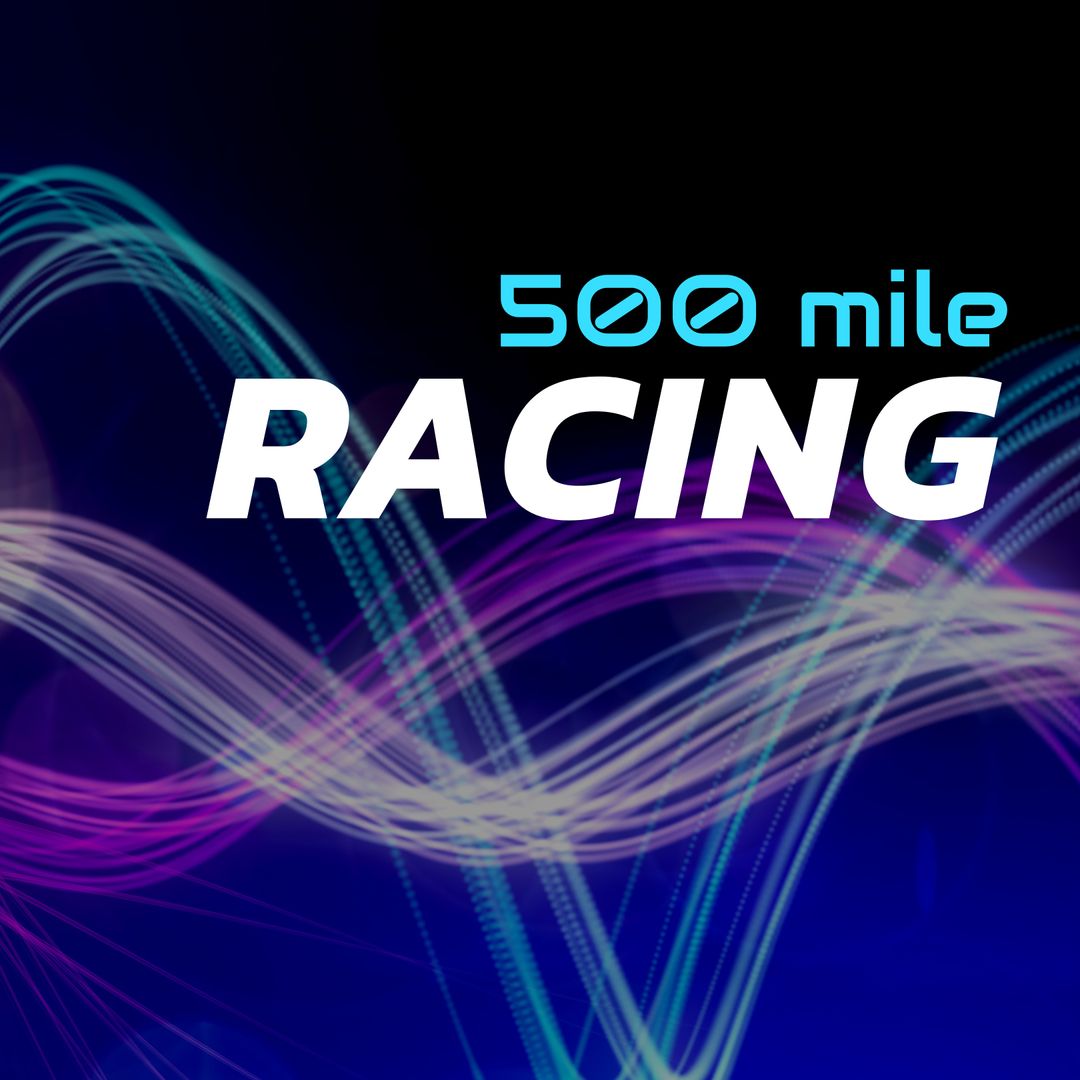 Dynamic Race Promotion Graphic with Neon Light Trails