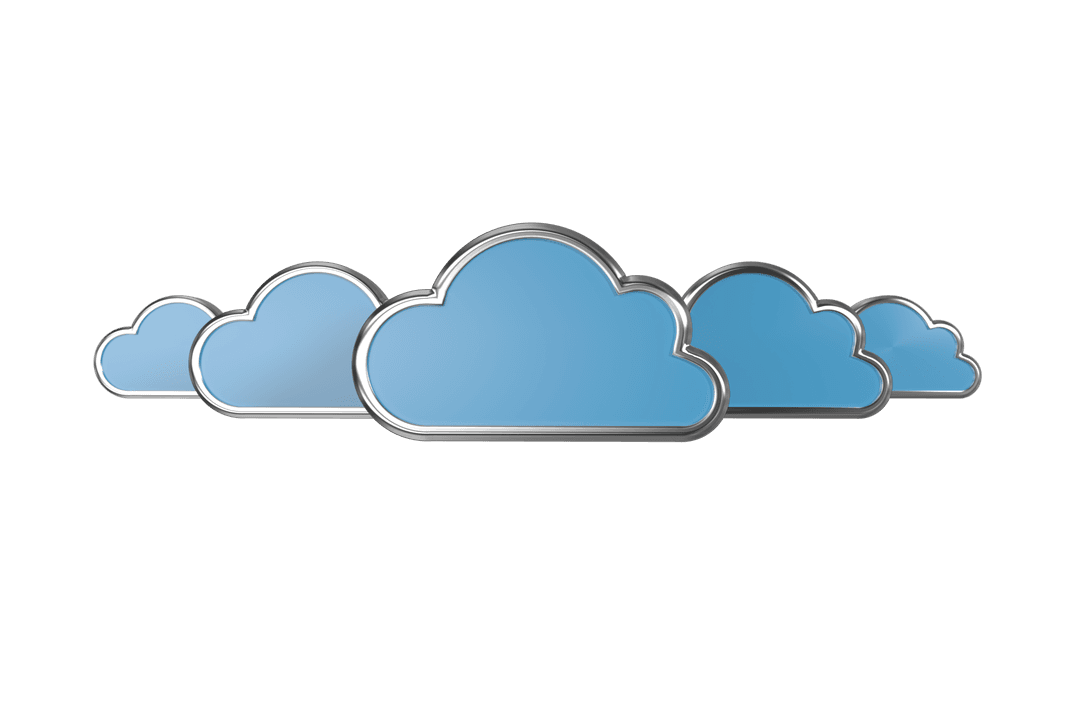 Glossy Cloud Symbols on Transparent Background Vector Art