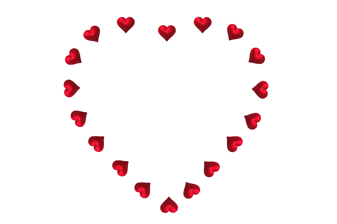 Heart Shaped Pattern with Transparent Background, Perfect for Romantic Designs