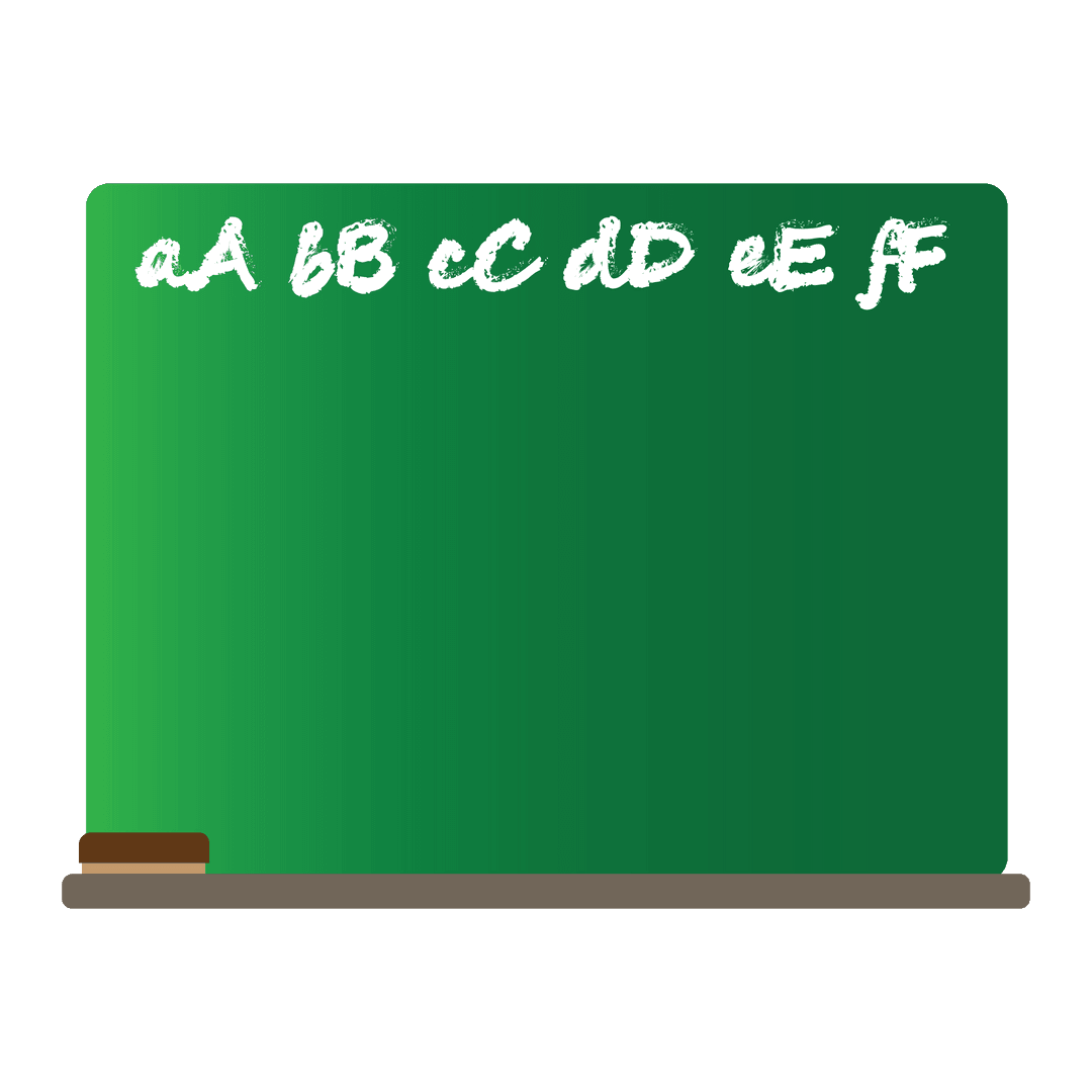 Transparent School Blackboard with Chalk Text and Eraser