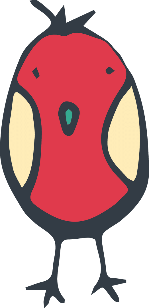 Creative Vector Illustration of Red Bird on Transparent Background