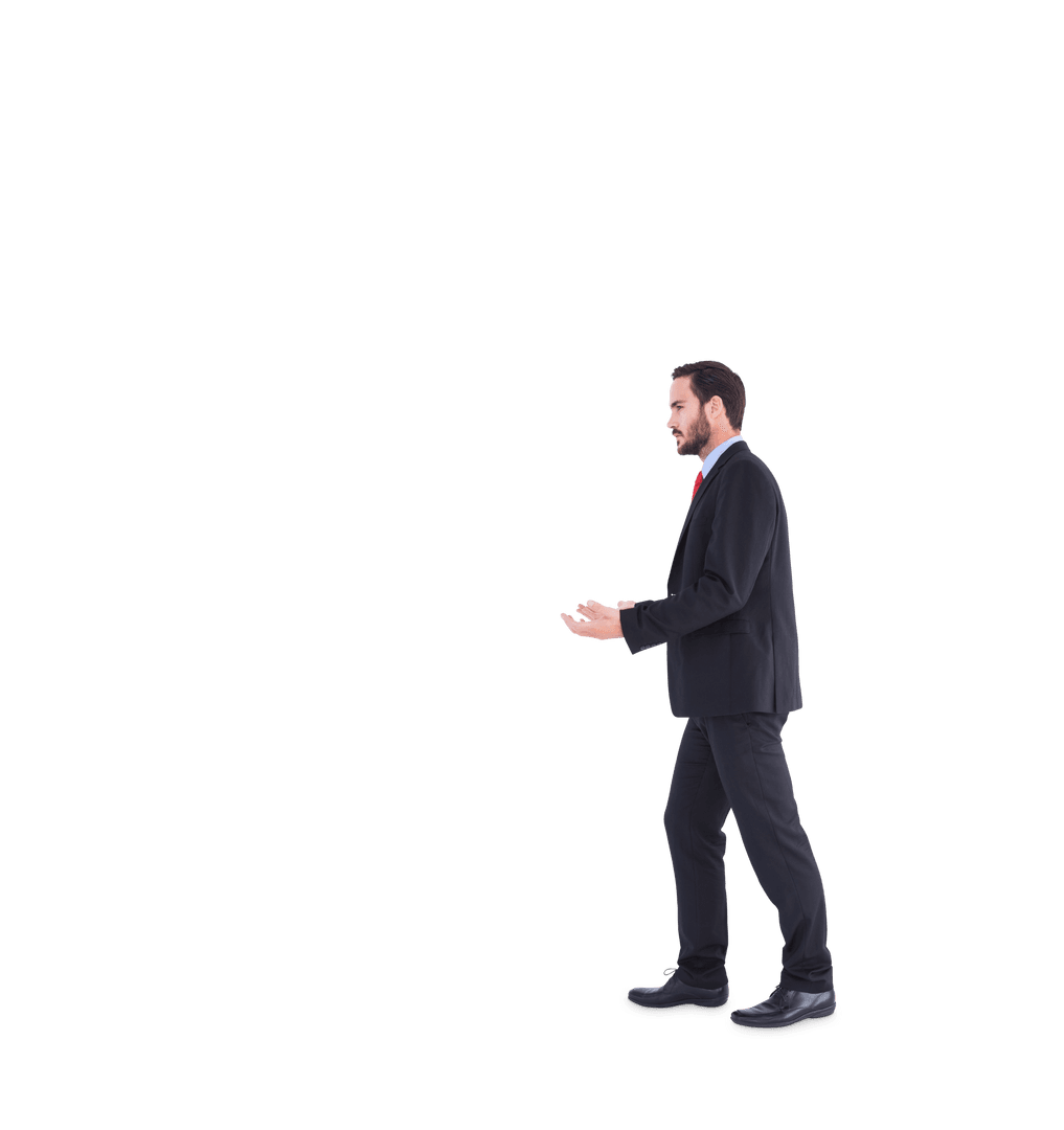 Transparent Background Businessman Standing in Suit