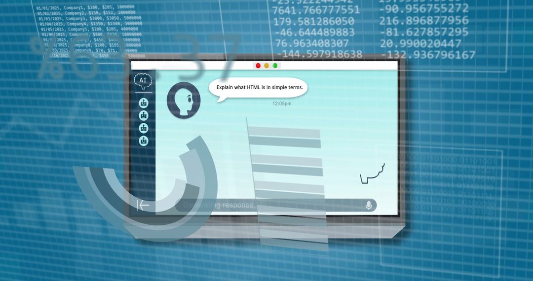 AI Chatbot Interface Explains HTML Concepts in Technology Context - Free Images, Stock Photos and Pictures on Pikwizard.com
