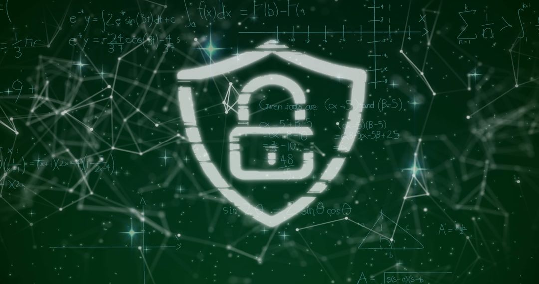 Cybersecurity Symbol with Network Connection Background