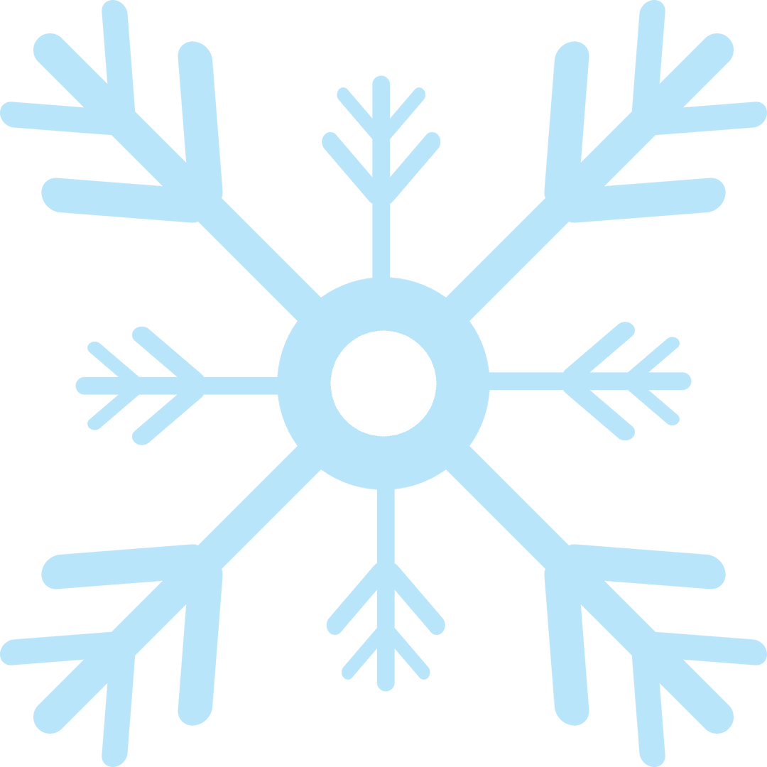 Transparent Blue Snowflake Icon on Clear Background
